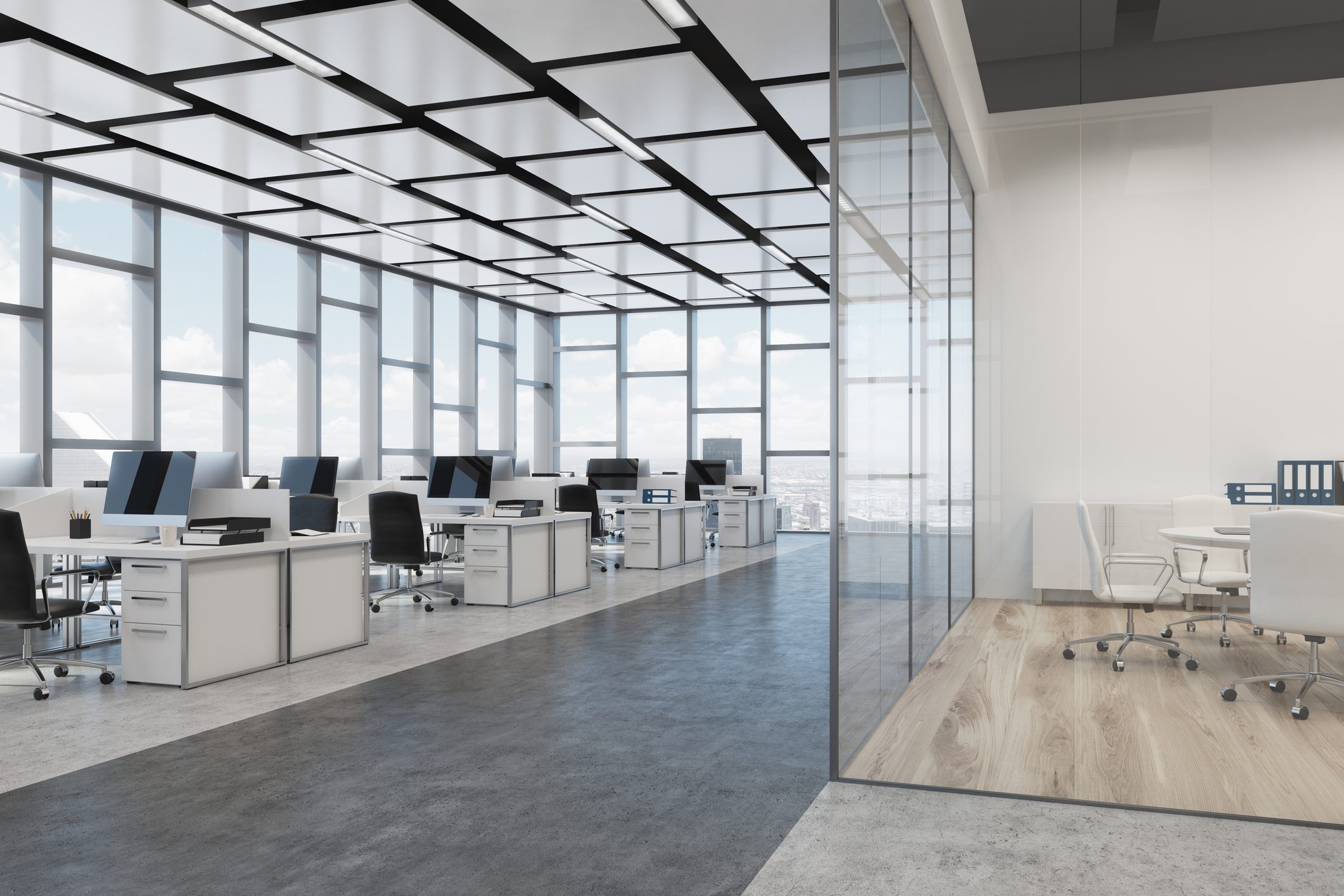 Rectangular Decoration Open Space Office Corner